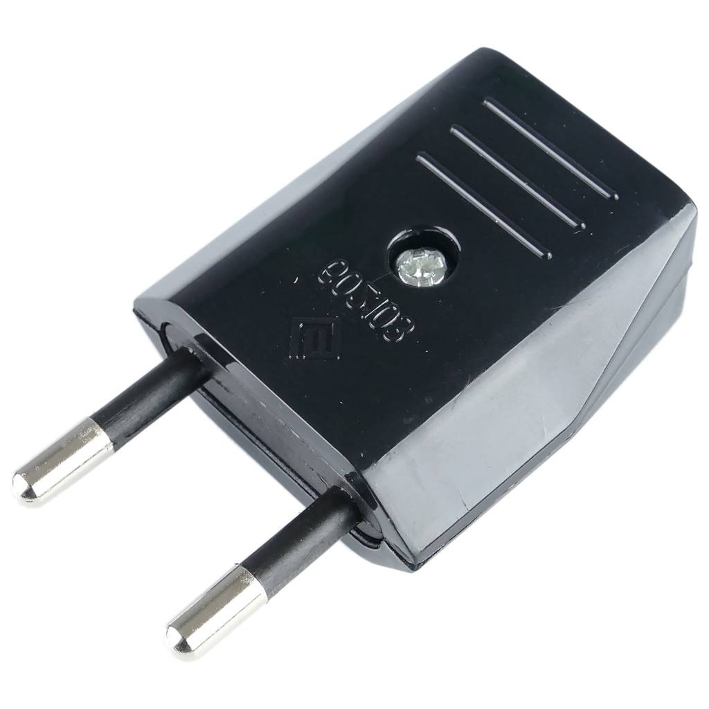 CLAVIJA BIPOLAR 10 A 250V NEGRO
